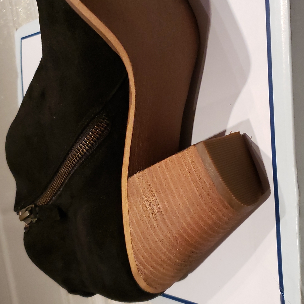SUSINA Boots Suede Leather Fashion Bootie NEW Comfort Heel Women's 11 BLACK - Picture 13 of 15
